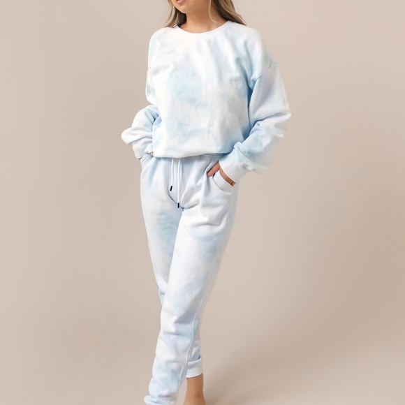 Pants - Cloudy Blue Tie Dye Sweatpants/Joggers